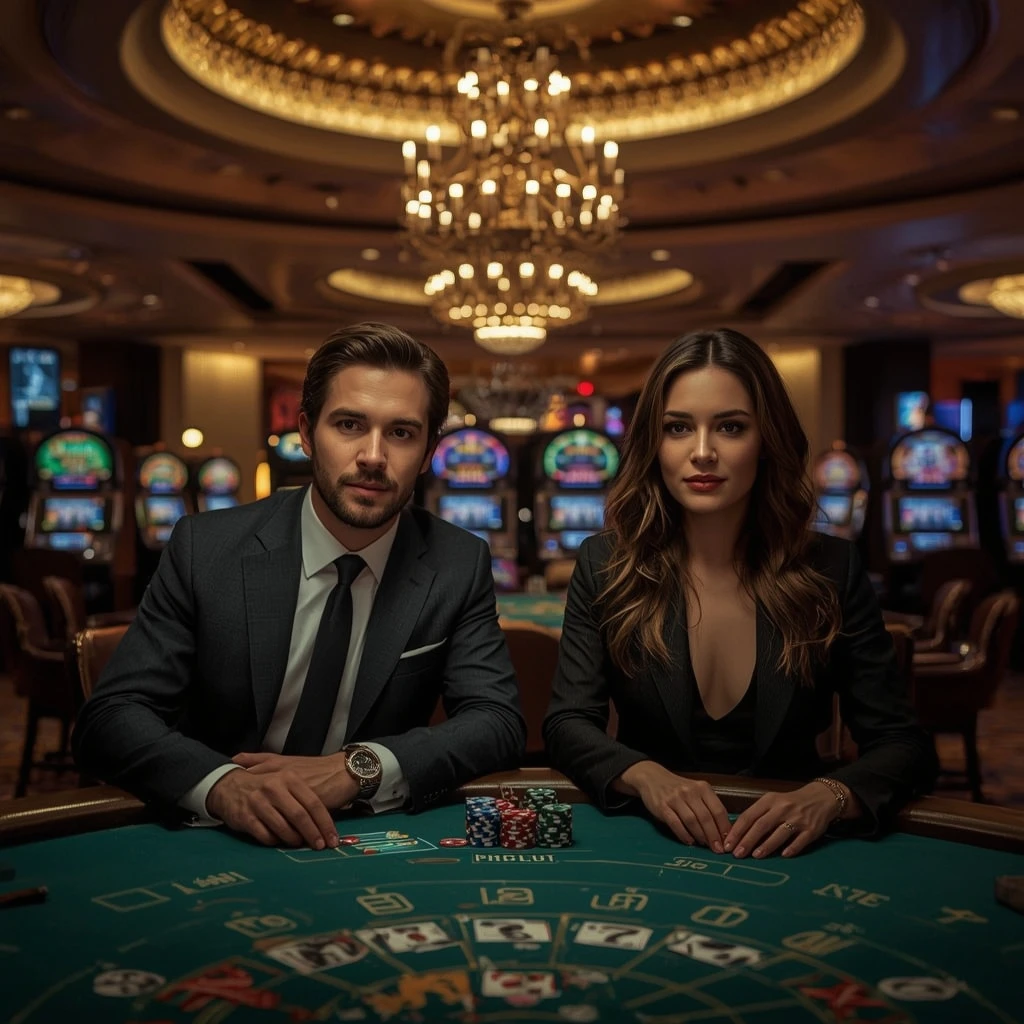 Deux joueurs de poker dans un WoomBet Casino